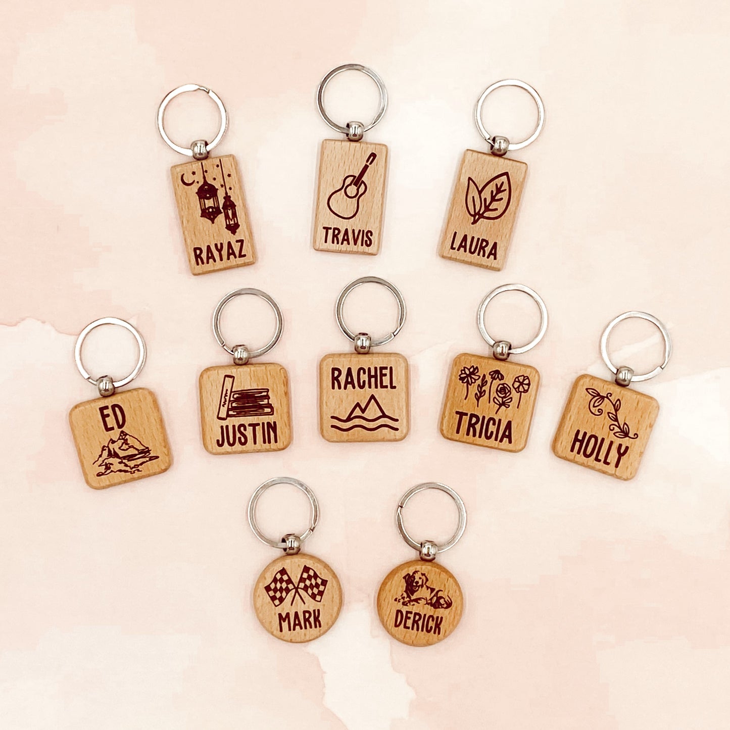 Light Wood Keychain