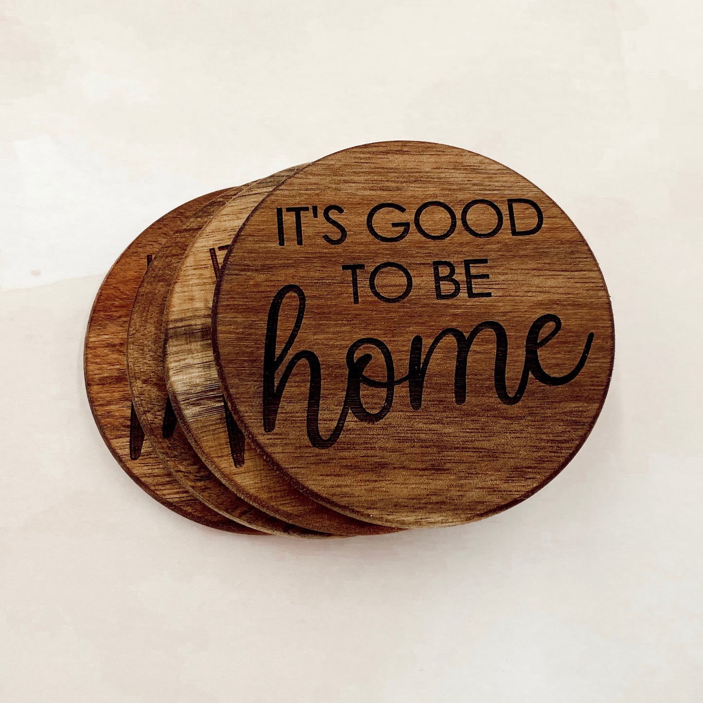 Circle Wood Coasters (Set of 4)