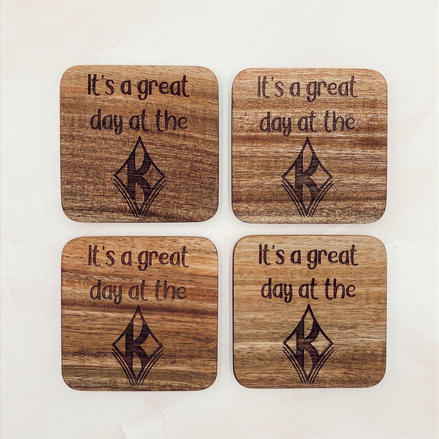 Square Wood Coasters (Set of 4)