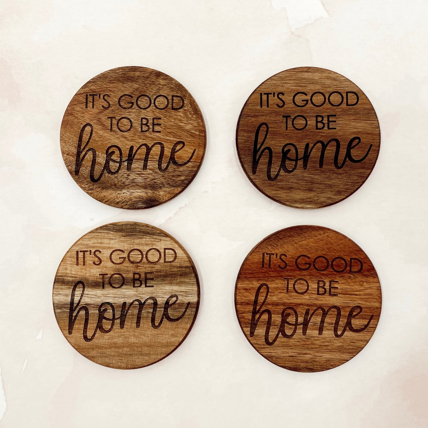 Circle Wood Coasters (Set of 4)