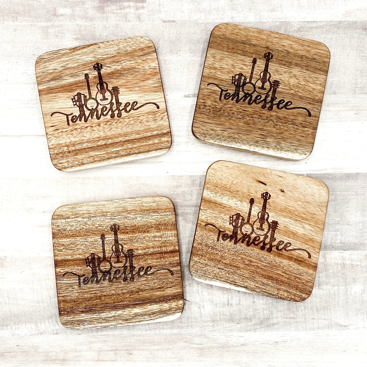 Square Wood Coasters (Set of 4)