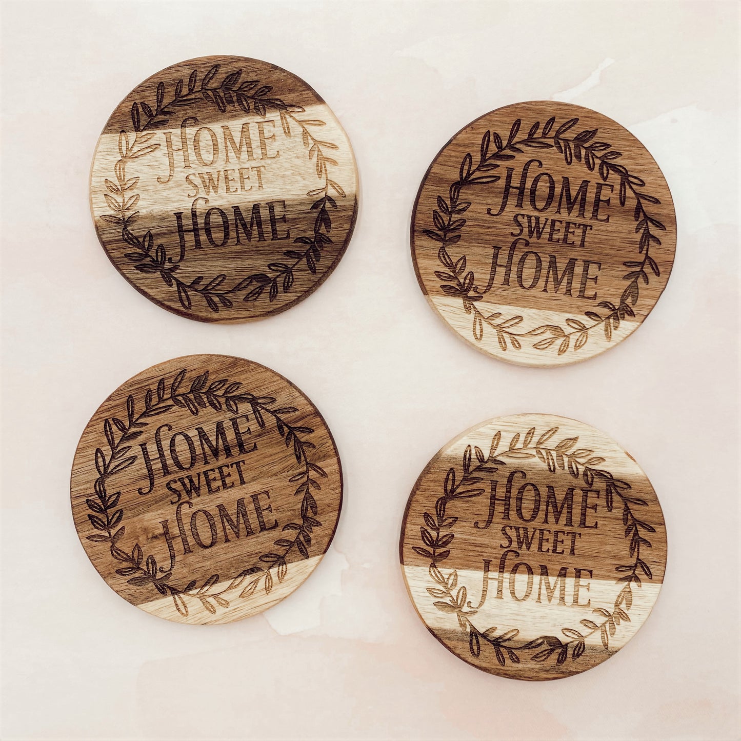 Circle Wood Coasters (Set of 4)