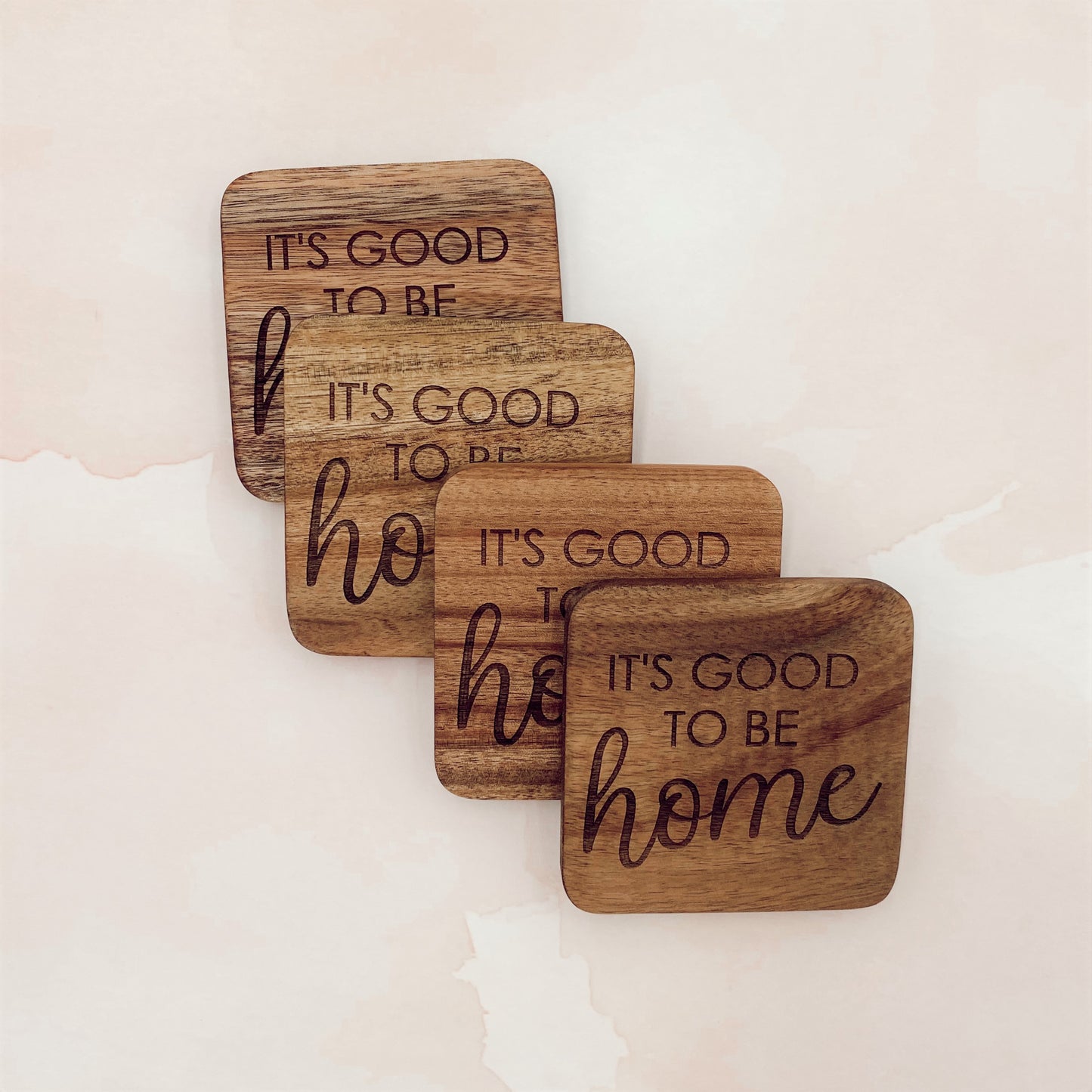 Square Wood Coasters (Set of 4)