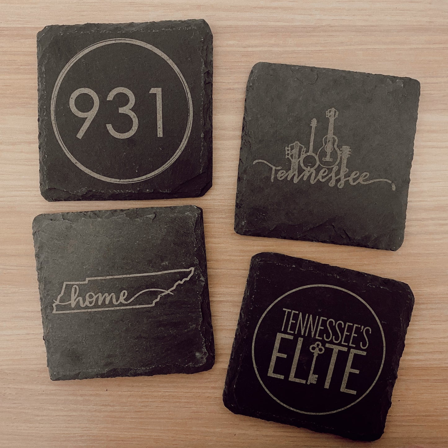 Square Slate Coasters (Set of 4)