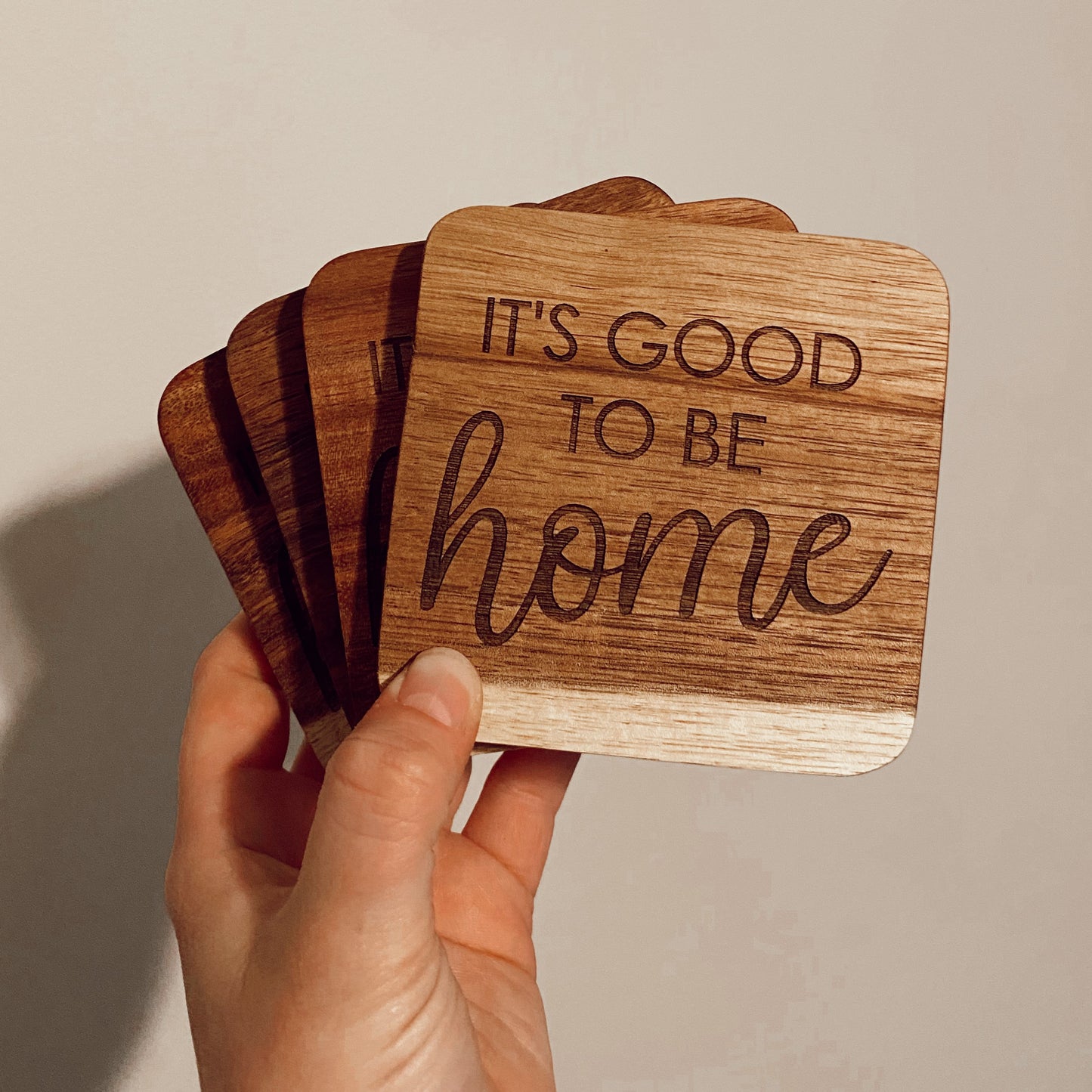 Square Wood Coasters (Set of 4)