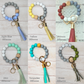 Silicone Bead Wristlet with Engraved Pendant