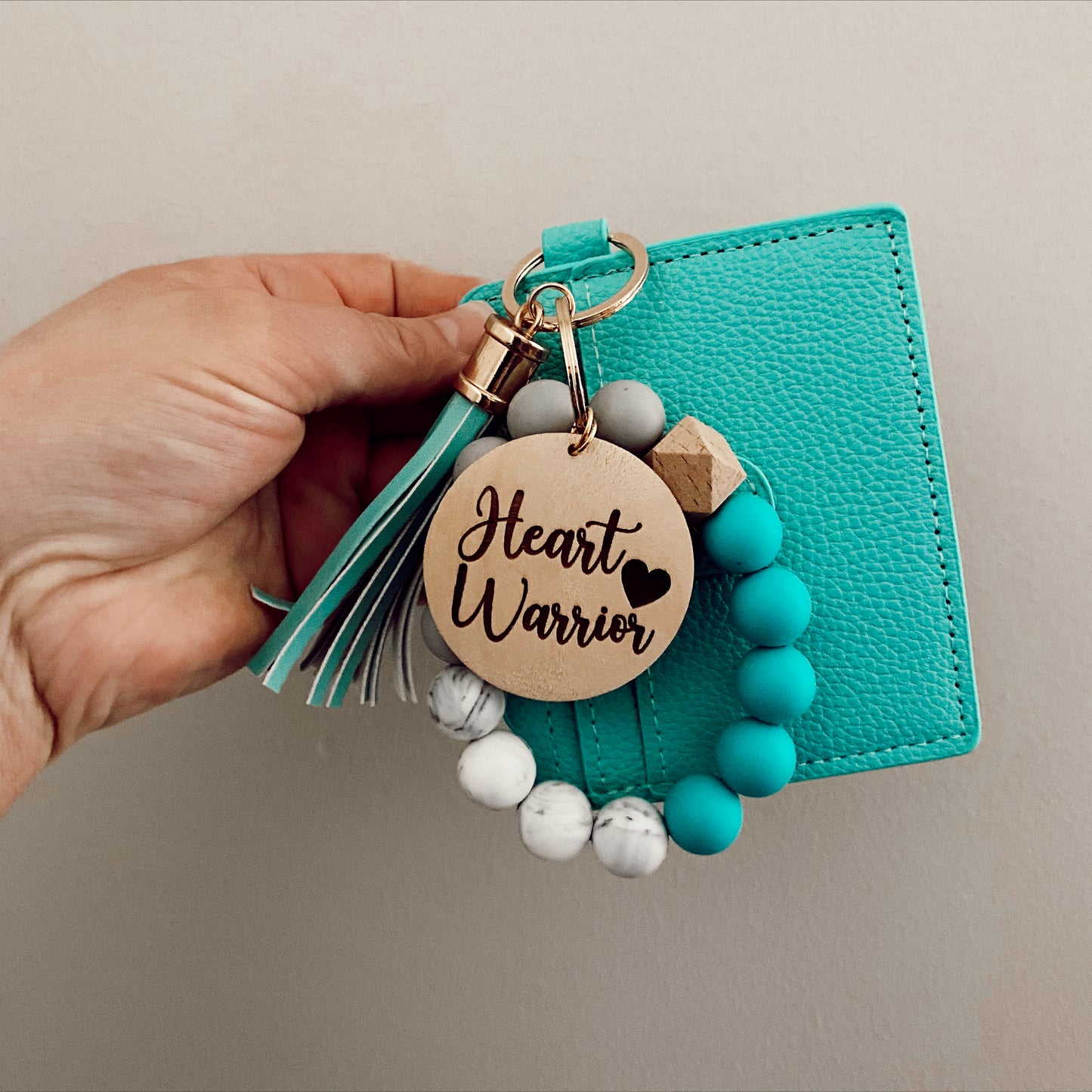 Silicone Bead Wristlet with Engraved Pendant